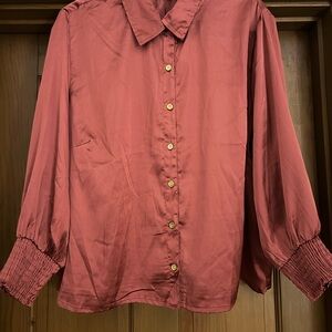 Elegant Rust Button-Down Shirt
